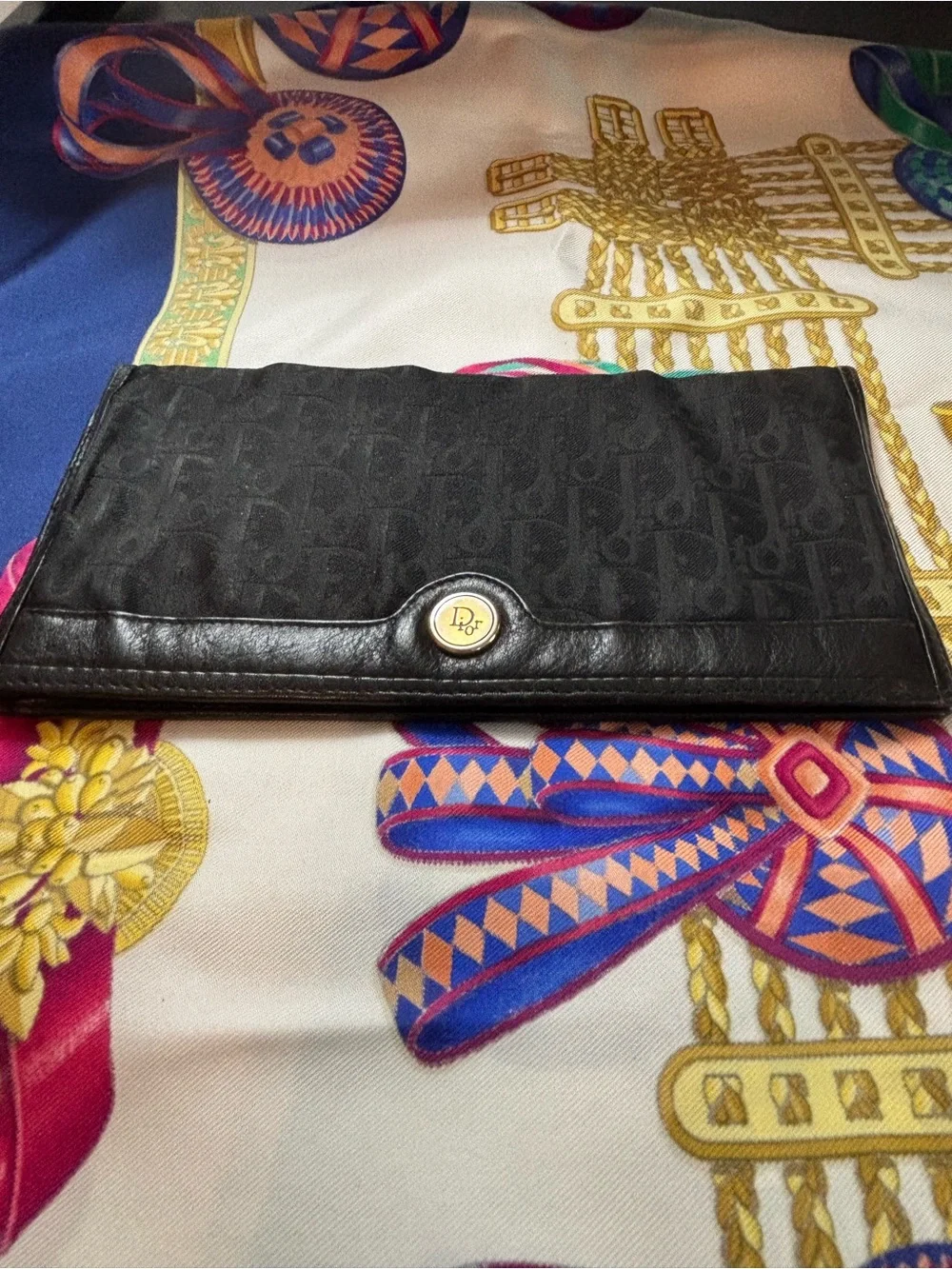 Authentic Vintage Christian Dior Trotter Canvas Clutch – Black/Gold WOC Ready